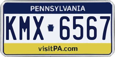 PA license plate KMX6567