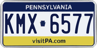 PA license plate KMX6577