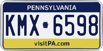 PA license plate KMX6598