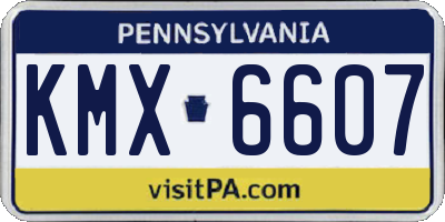 PA license plate KMX6607