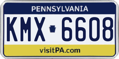 PA license plate KMX6608
