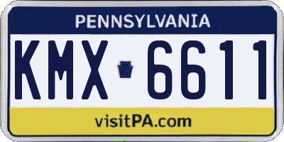 PA license plate KMX6611