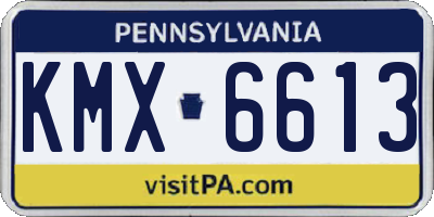 PA license plate KMX6613