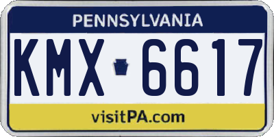 PA license plate KMX6617