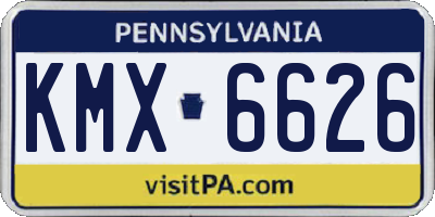 PA license plate KMX6626