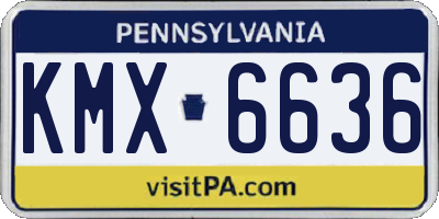 PA license plate KMX6636