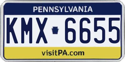 PA license plate KMX6655