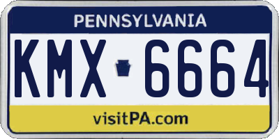 PA license plate KMX6664