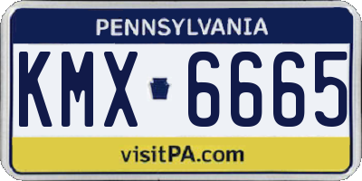 PA license plate KMX6665