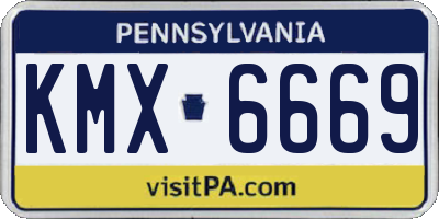 PA license plate KMX6669