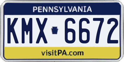 PA license plate KMX6672