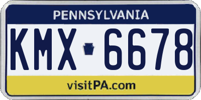 PA license plate KMX6678