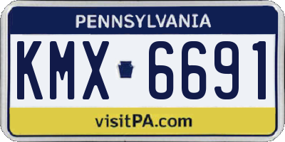 PA license plate KMX6691