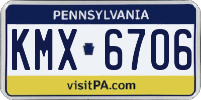PA license plate KMX6706