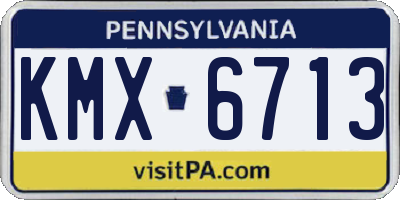 PA license plate KMX6713
