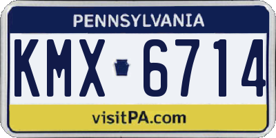 PA license plate KMX6714