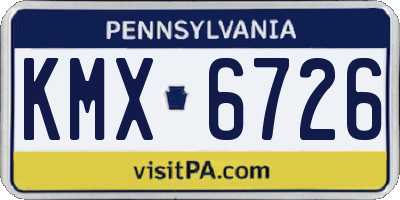 PA license plate KMX6726