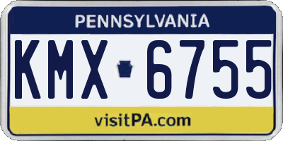 PA license plate KMX6755