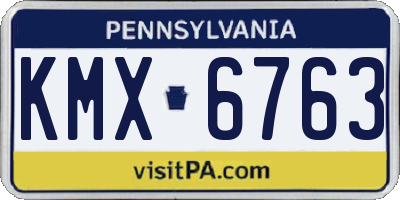 PA license plate KMX6763