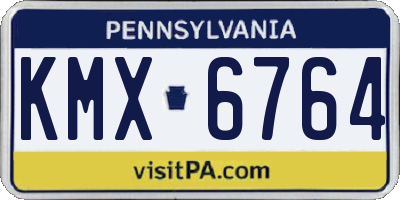 PA license plate KMX6764