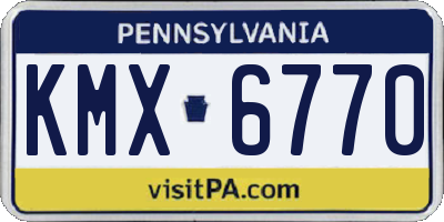 PA license plate KMX6770