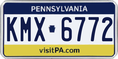 PA license plate KMX6772
