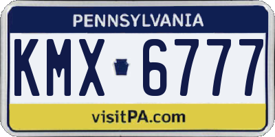 PA license plate KMX6777