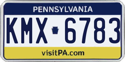PA license plate KMX6783