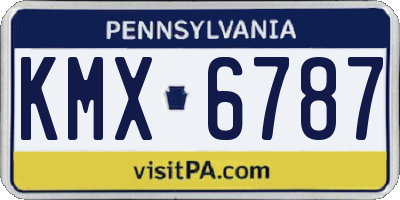 PA license plate KMX6787