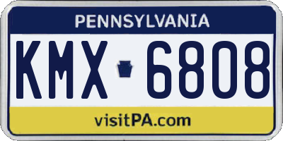 PA license plate KMX6808