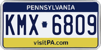 PA license plate KMX6809