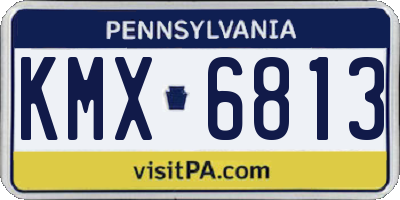 PA license plate KMX6813