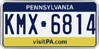 PA license plate KMX6814