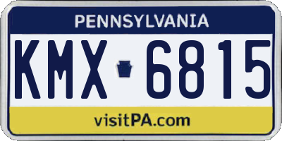 PA license plate KMX6815