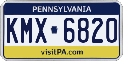 PA license plate KMX6820