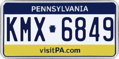 PA license plate KMX6849