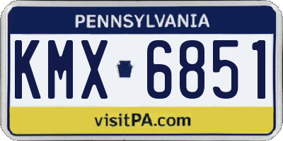 PA license plate KMX6851
