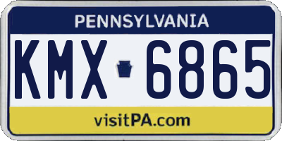 PA license plate KMX6865