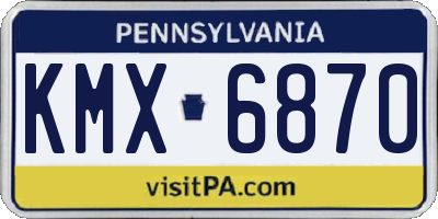 PA license plate KMX6870