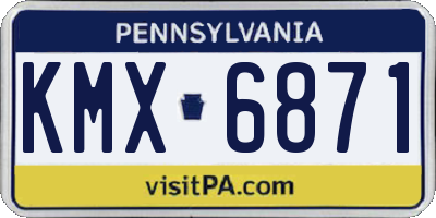 PA license plate KMX6871