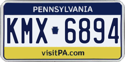 PA license plate KMX6894