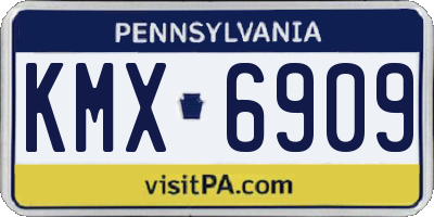 PA license plate KMX6909