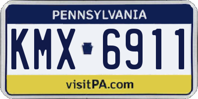 PA license plate KMX6911