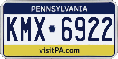 PA license plate KMX6922