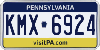 PA license plate KMX6924