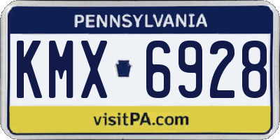 PA license plate KMX6928