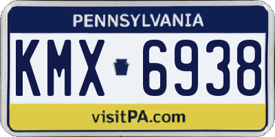 PA license plate KMX6938