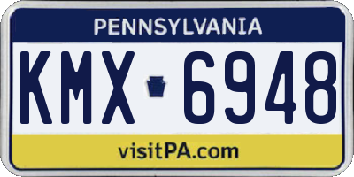 PA license plate KMX6948