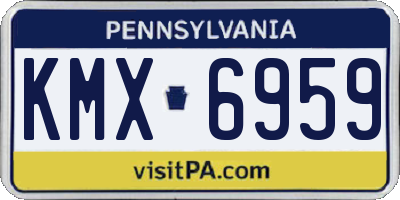 PA license plate KMX6959