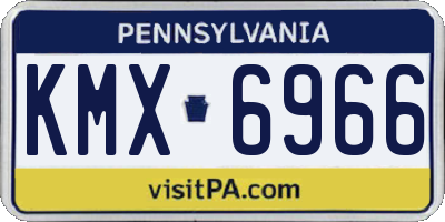 PA license plate KMX6966